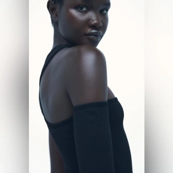 ZARA One Sleeve Seamless Mini Dress - Picture 9 of 10